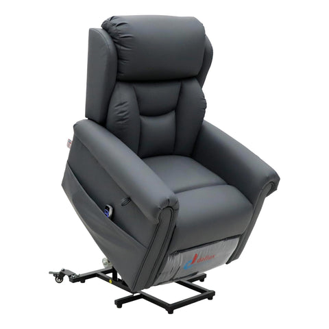 Nevis Healthcare – Triple Motor Riser Recliner Mobility Chair in Slate 4-Way Stretch Faux Leather - image 5