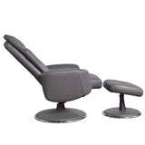 The Dakota Swivel Recliner Chair in Charcoal Genuine Leather and Match base.