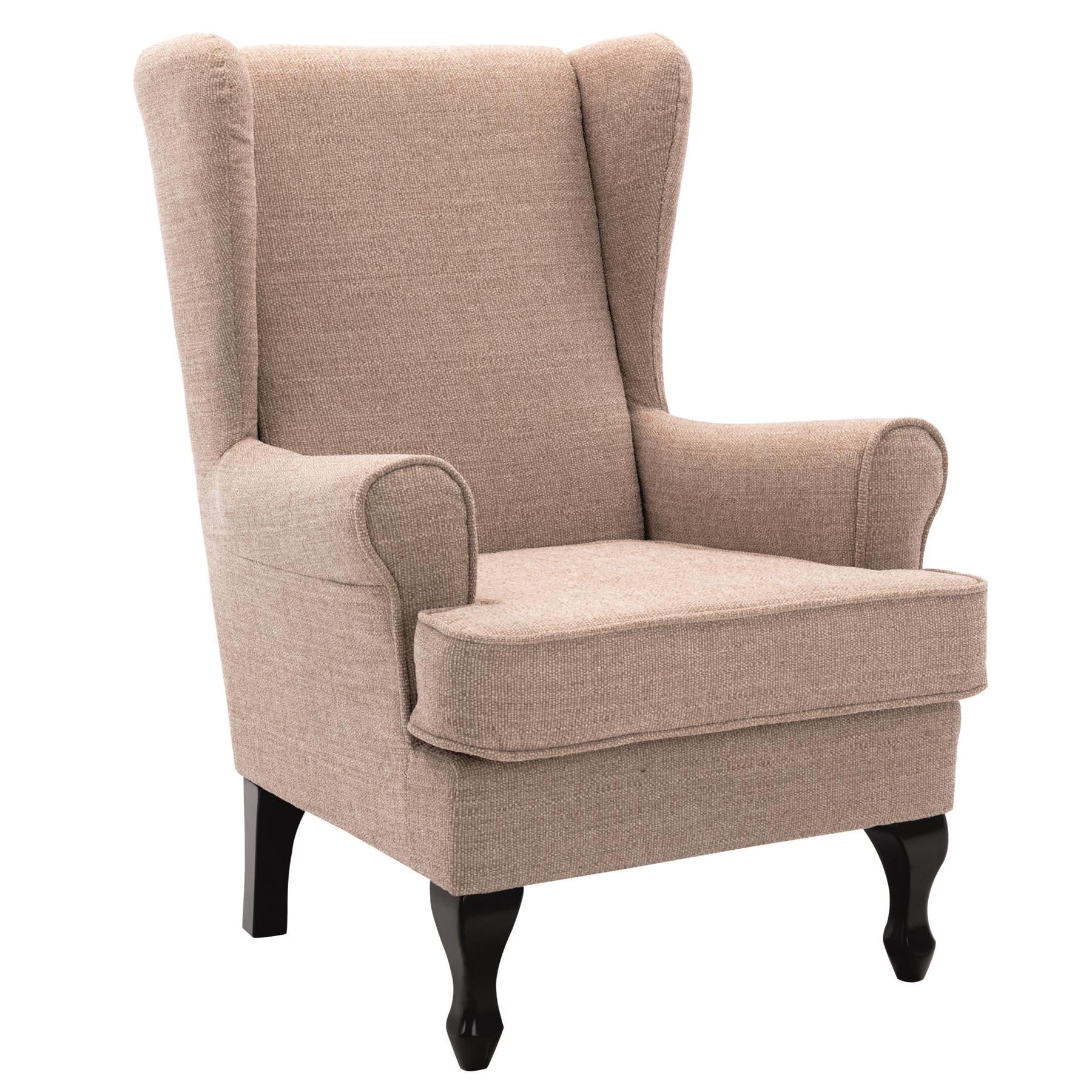 Nelson Fireside Chair in Wheat Fabric - 18.5" Height - Orthopedic Chair - Refurbished