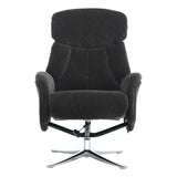 The Lucia Swivel Recliner Chair & Footstool in Black Fabric - thumbnail 3