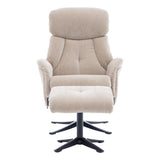 The Lucia Swivel Recliner Chair & Footstool in Mushroom Fabric - thumbnail 7
