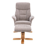 The Giza - Fabric Swivel Recliner Chair & Matching Footstool in Wheat