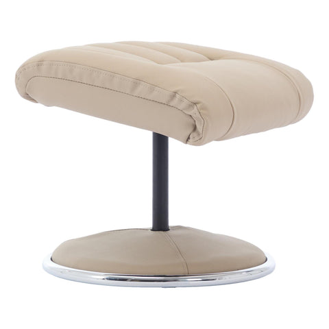 The Lyon - Genuine Leather Swivel Recliner Chair & Footstool in Pebble Cream - Refurbished - image 8