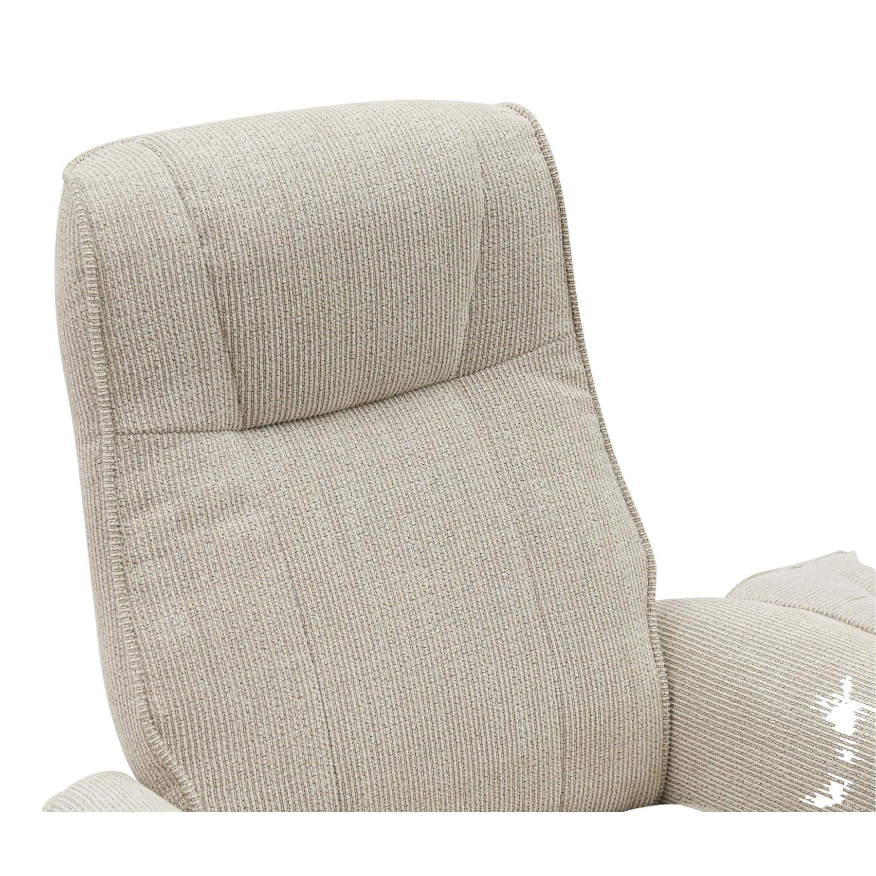 The Missouri Swivel Recliner Chair & Matching Footstool in Marzipan Fabric
