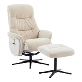 The Nevada Swivel Recliner Chair & Matching Footstool in Barley Fabric - thumbnail 1