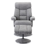 The Biarritz - Swivel Recliner Chair & Matching Footstool in Lisbon Rock Fabric - thumbnail 3