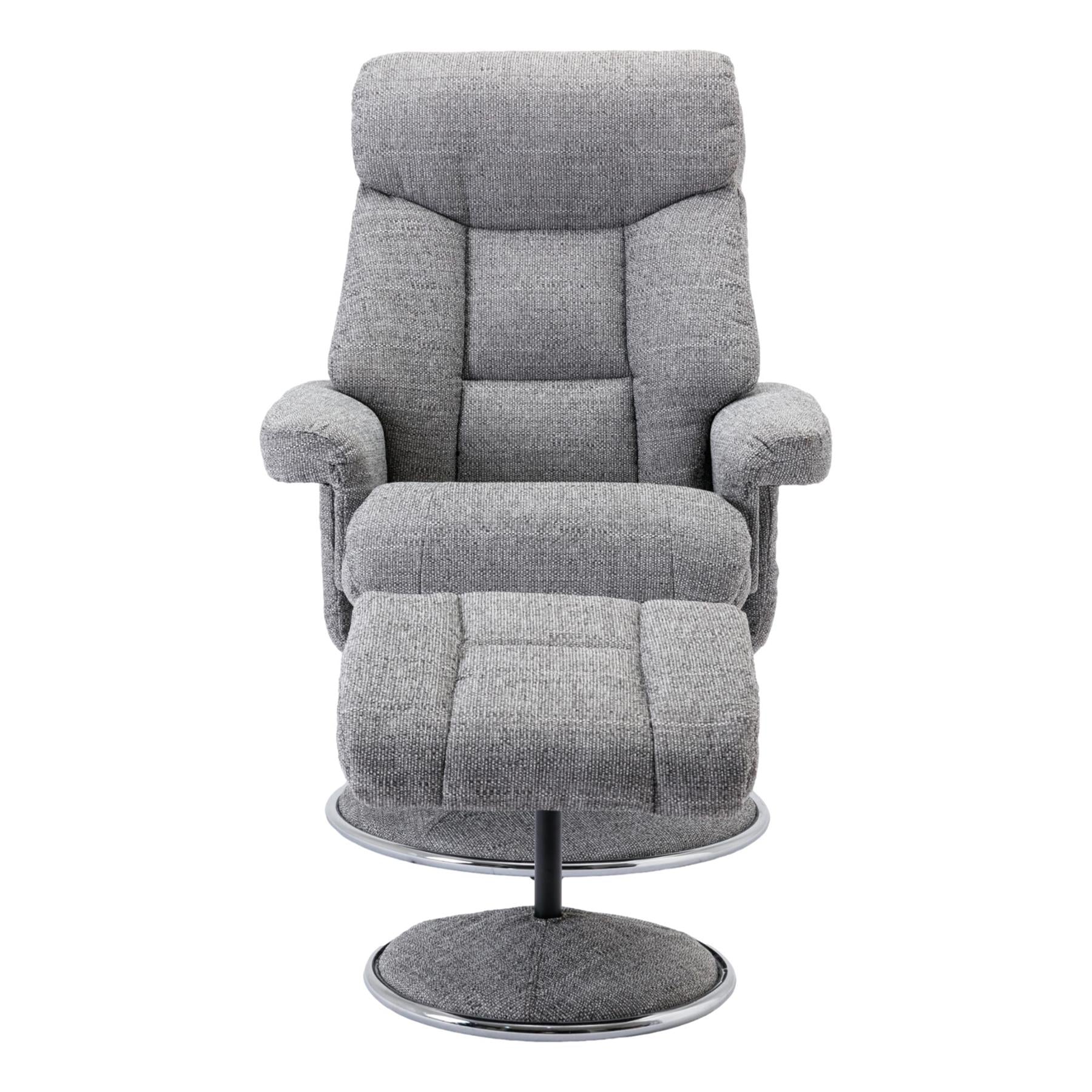 The Biarritz - Swivel Recliner Chair & Matching Footstool in Lisbon Rock Fabric