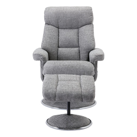 The Biarritz - Swivel Recliner Chair & Matching Footstool in Lisbon Rock Fabric - image 3