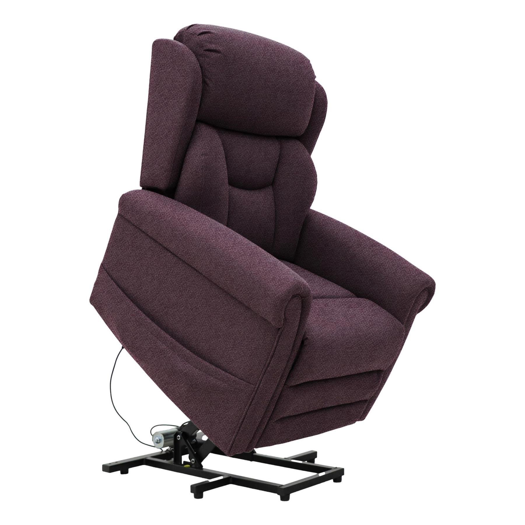 Nevis Standard – Dual Motor Riser Recliner Mobility Chair in Rose Fabric
