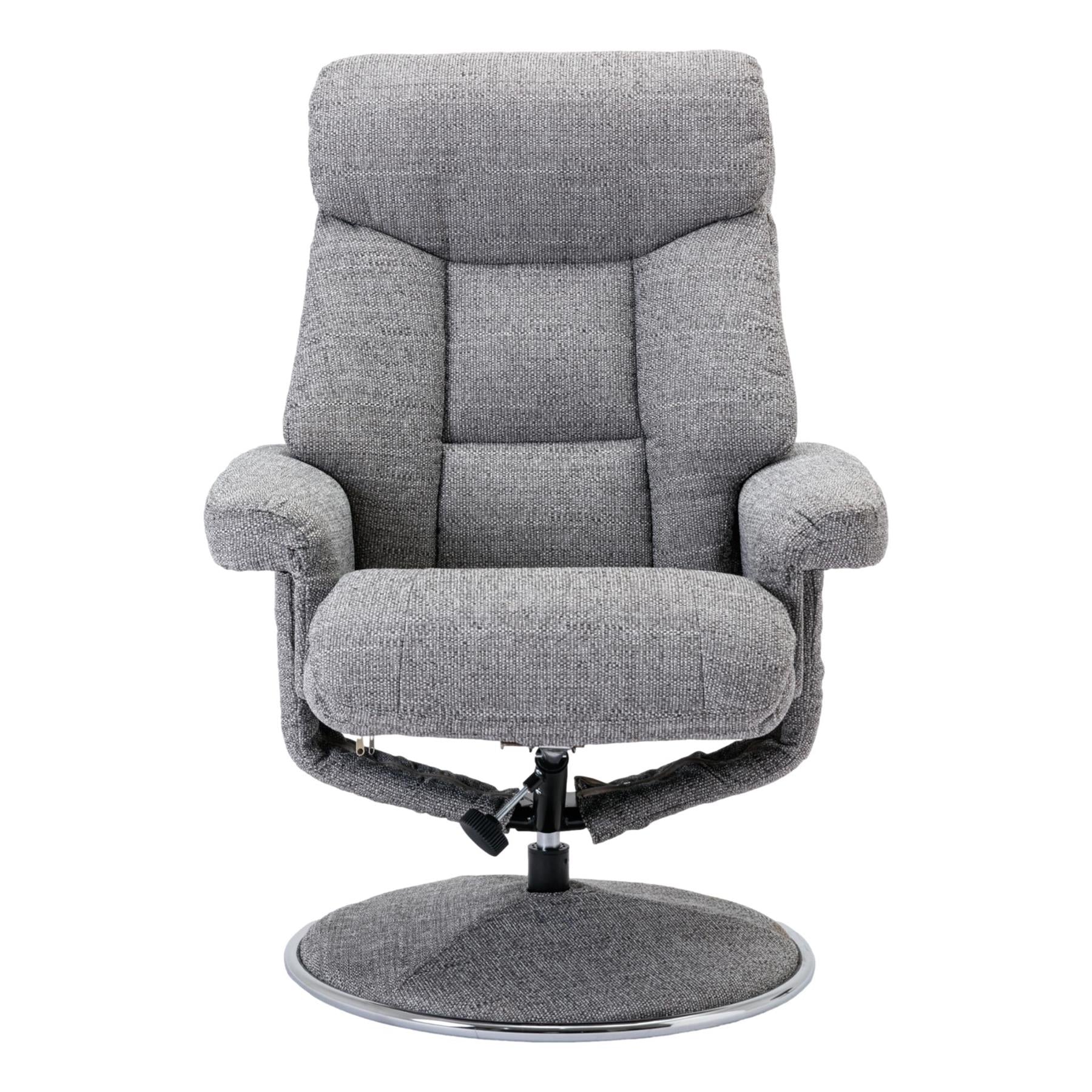 The Biarritz - Swivel Recliner Chair & Matching Footstool in Lisbon Rock Fabric