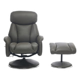 Sahara Swivel Recliner in Cinder Leather - thumbnail 2