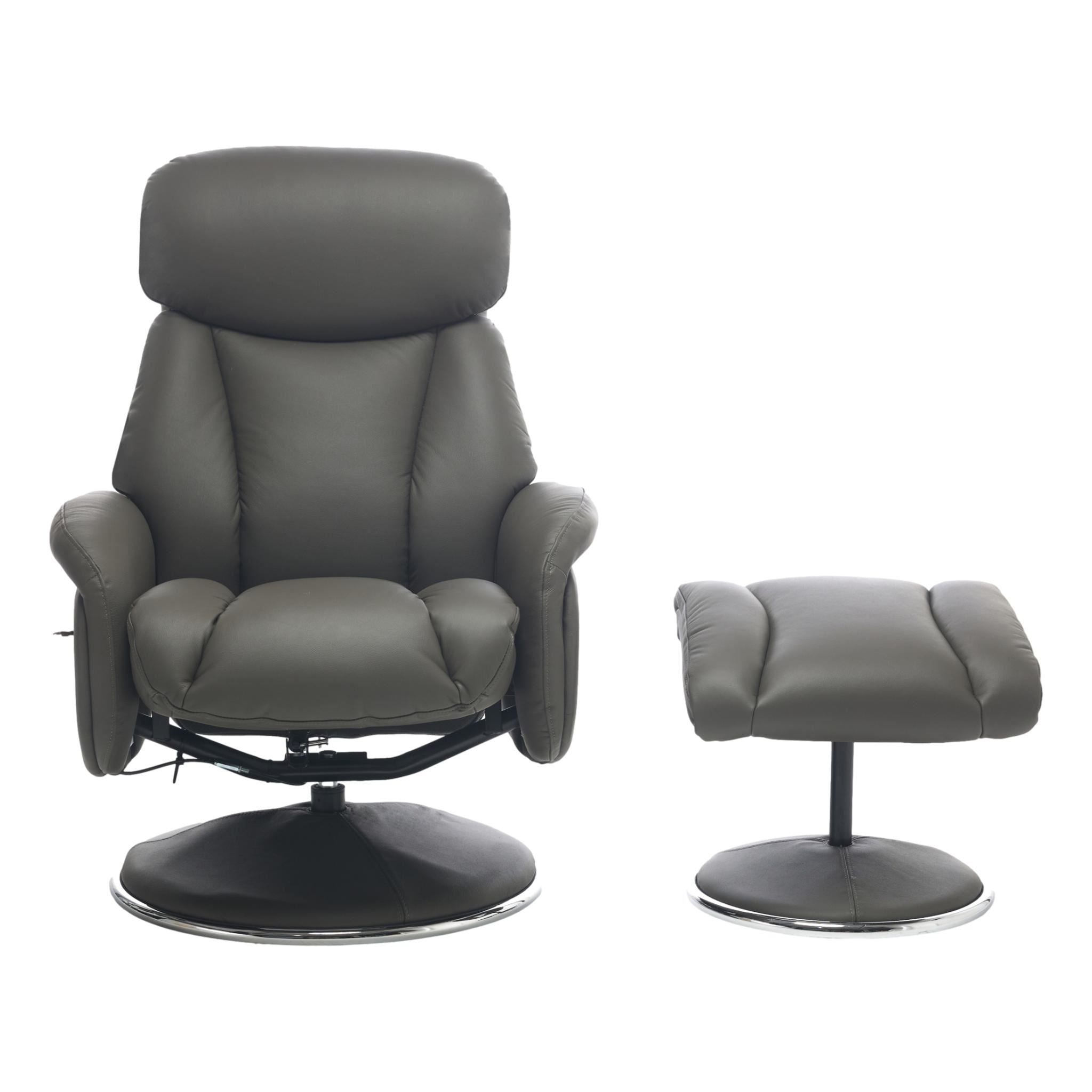 Sahara Swivel Recliner in Cinder Leather - alternate product image