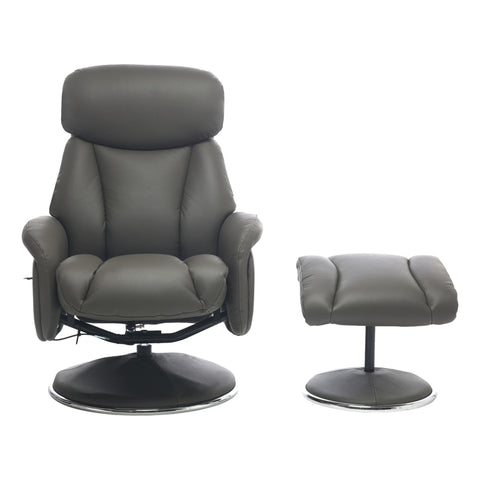Sahara Swivel Recliner in Cinder Leather - image 2