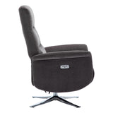 The Ontario Electric Swivel Recliner Chair, Integrated Footstool in Flint Fabric - Refurbished - thumbnail 3