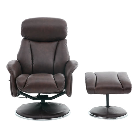 Sahara Swivel Recliner in Russet Leather - image 2
