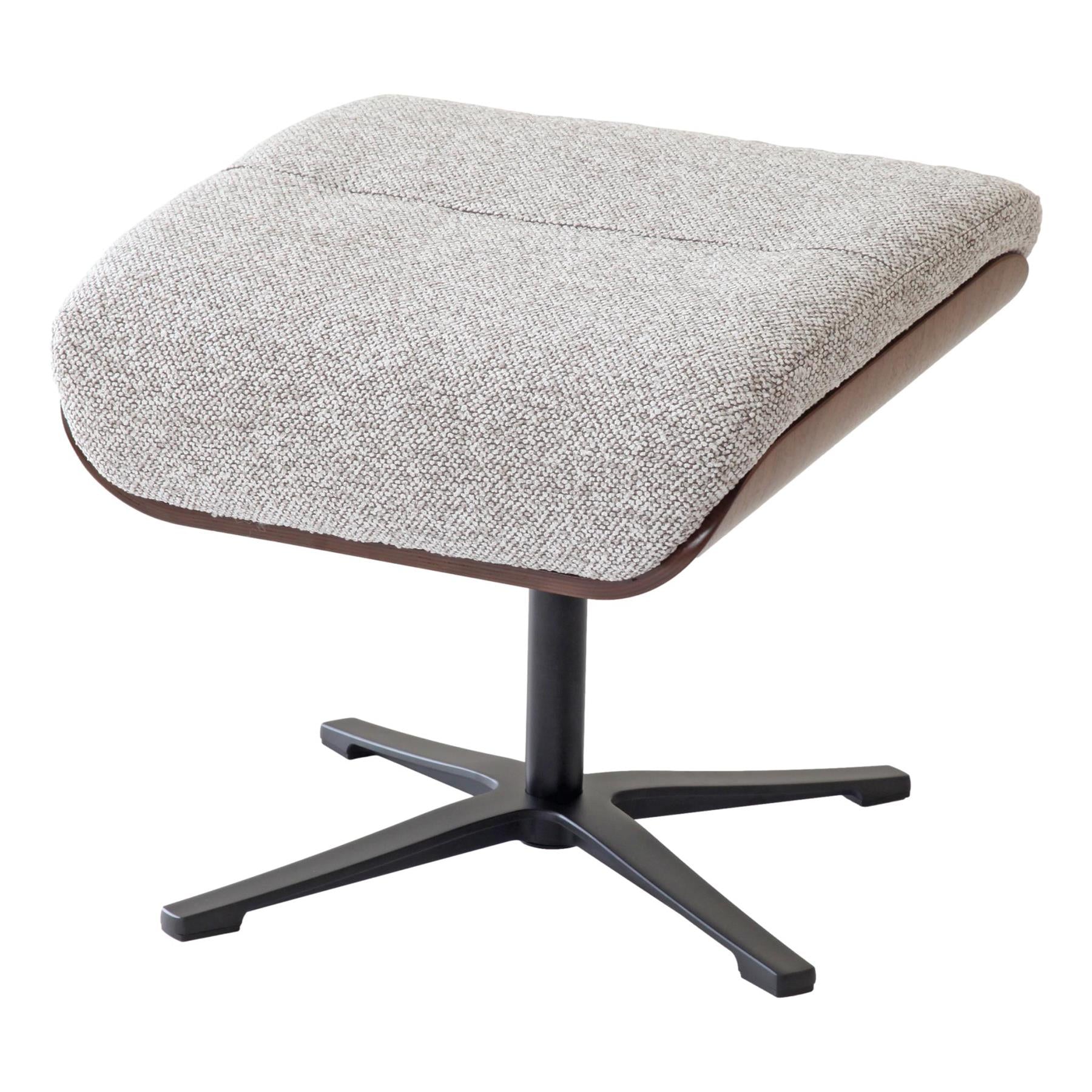 Stratford Swivel Recliner Chair in Champagne Fabric with Matching Footstool