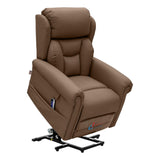 Nevis Healthcare – Triple Motor Riser Recliner Mobility Chair in Chestnut 4-Way Stretch Faux Leather - thumbnail 3
