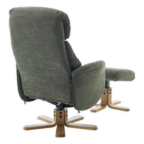 The Eden Swivel Recliner Chair & Matching Footstool  in Kellygreen Fabric - image 6