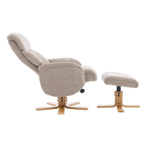 The Eden Swivel Recliner Chair & Matching Footstool  in Sandrift Fabric - image 5
