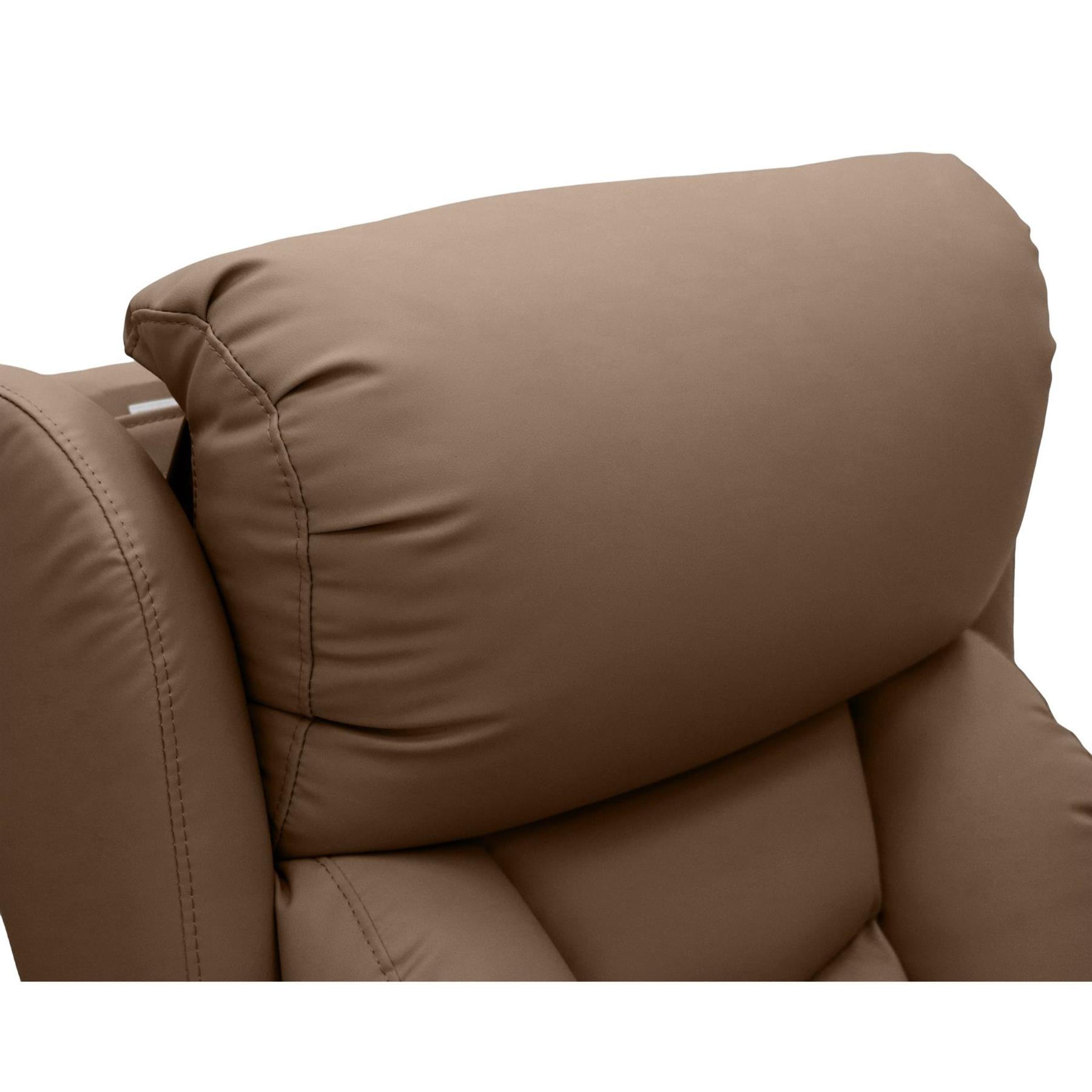 Nevis Healthcare – Triple Motor Riser Recliner Mobility Chair in Chestnut 4-Way Stretch Faux Leather