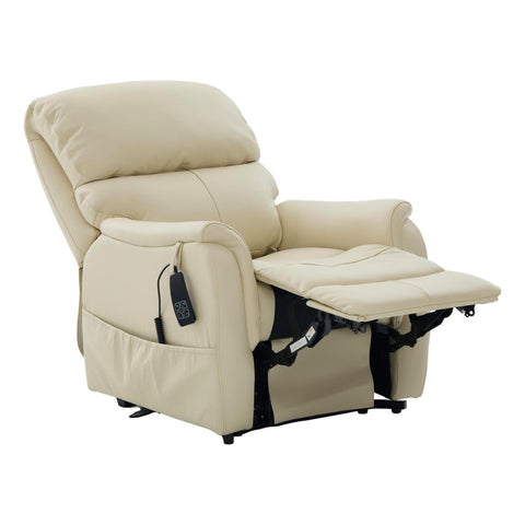 The Montreal - Dual Motor Riser Recliner Electric Mobility Lifting Chair in Cream Leather - image 7