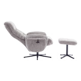 The Nevada Swivel Recliner Chair & Matching Footstool in Cloud Fabric - thumbnail 5