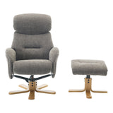 The Eden Swivel Recliner Chair & Matching Footstool  in Thunder Grey Fabric - thumbnail 3