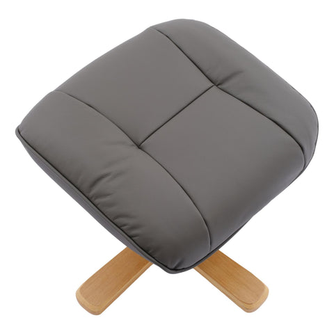 The Sardinia - Swivel Recliner Chair & Footstool in Cinder Genuine Leather - Refurbished - image 8