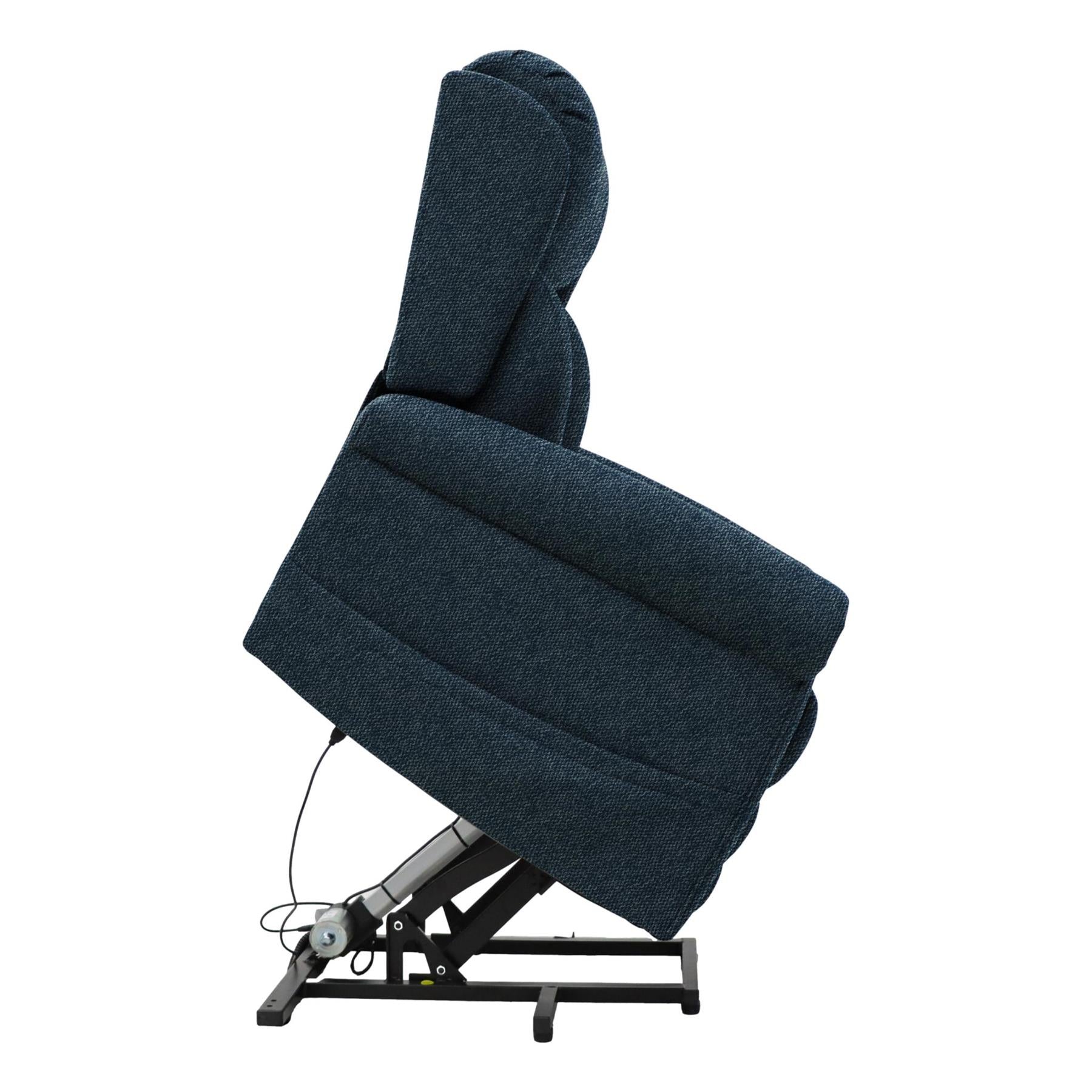 Nevis Grande – Triple Motor Riser Recliner Mobility Chair in Denim Blue Fabric