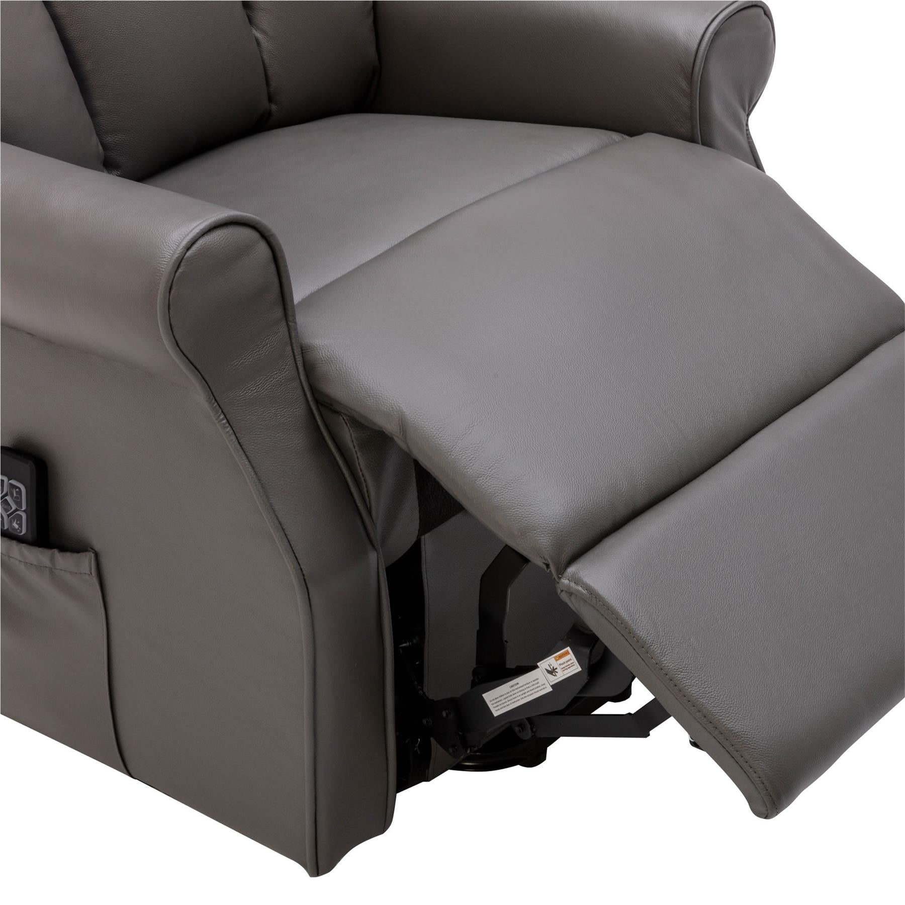 The Darwin - Dual Motor Riser Recliner Mobility Arm Chair in Grey Leather - Clearance - Minor Damage