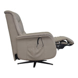 Boston Swivel Riser Recliner Chair in Pebble Genuine Leather - thumbnail 5