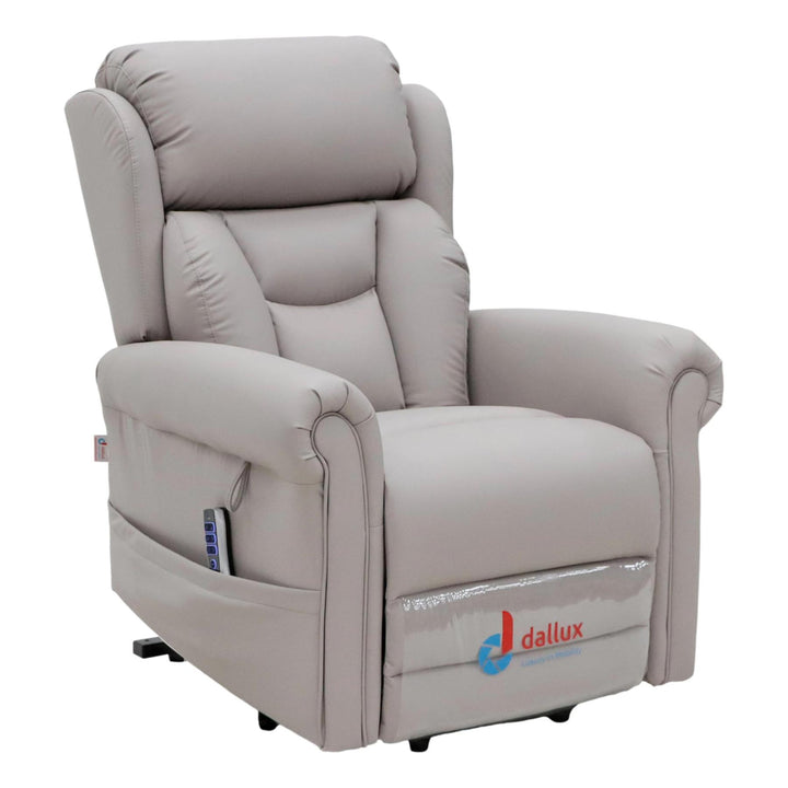 Nevis Healthcare – Triple Motor Riser Recliner Mobility Chair in Pebble 4-Way Stretch Faux Leather - image 1