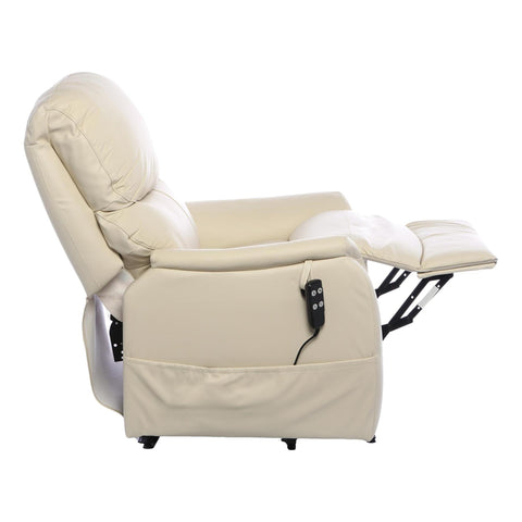 Montreal Dual Motor Riser Recliner Mobility Chair in Cream Leather - Refurbished - image 6