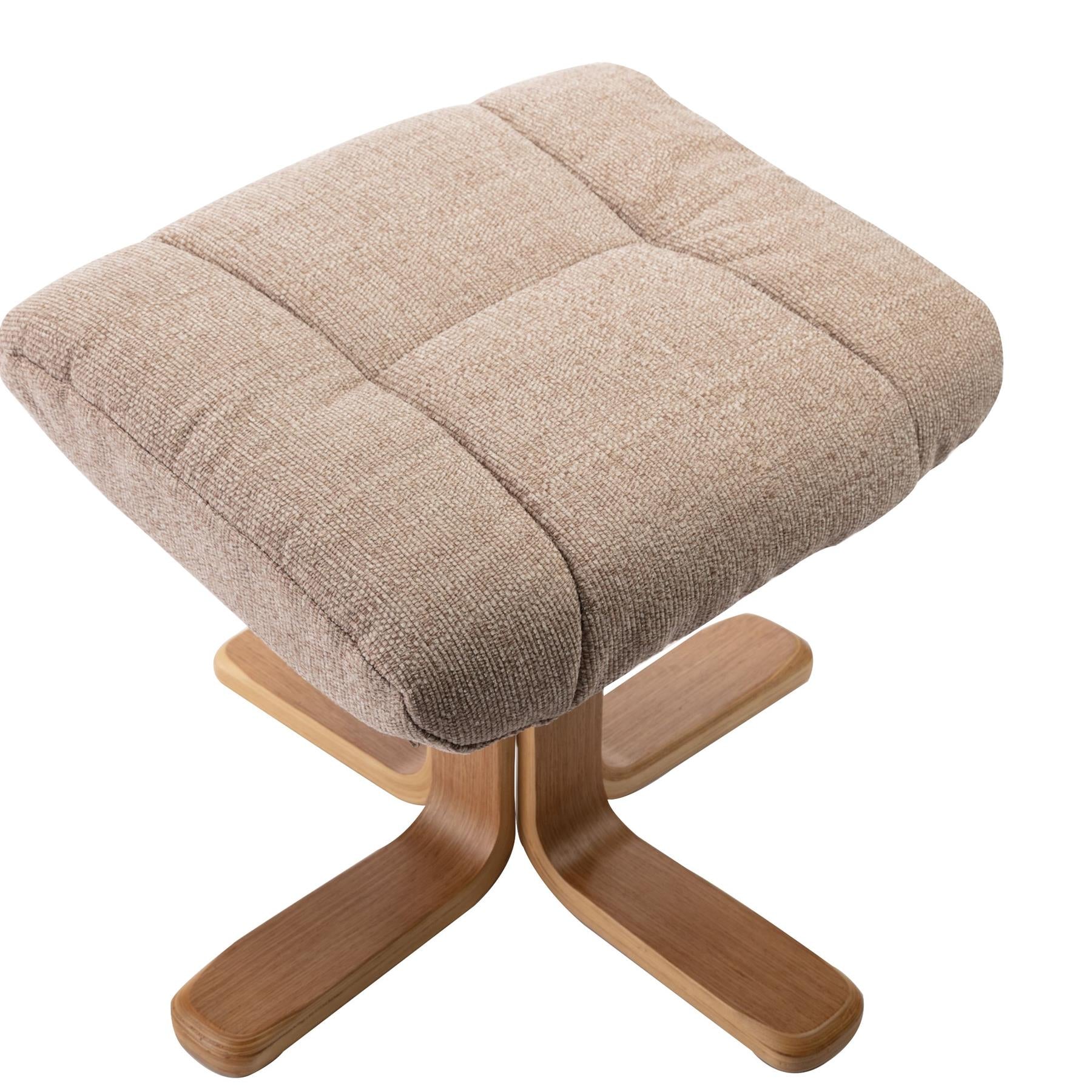 Cairo Swivel Recliner Chair & Footstool in Wheat Lisbon Fabric - Refurbished Sale