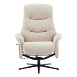 The Nevada Swivel Recliner Chair & Matching Footstool in Barley Fabric - thumbnail 4
