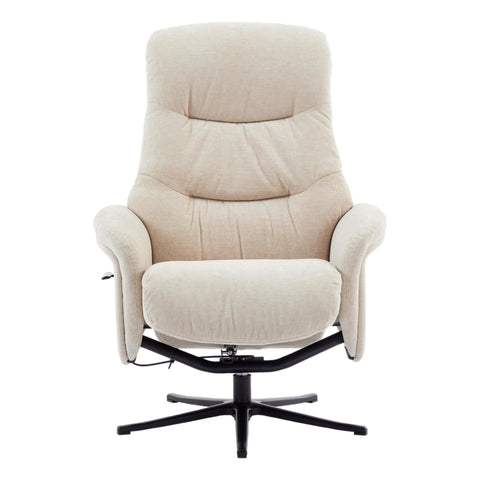 The Nevada Swivel Recliner Chair & Matching Footstool in Barley Fabric - image 4