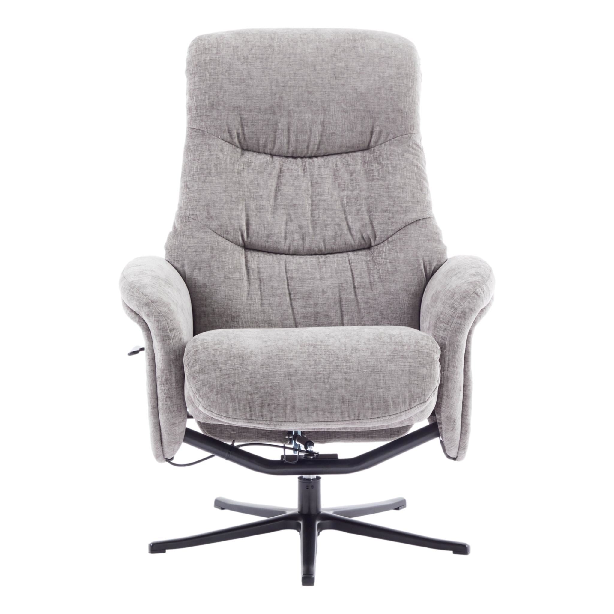 The Nevada Swivel Recliner Chair & Matching Footstool in Cloud Fabric