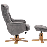 The Florida - Swivel Recliner Chair & Matching Footstool in Grey Shadow Fabric