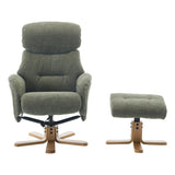 The Eden Swivel Recliner Chair & Matching Footstool  in Kellygreen Fabric - thumbnail 2