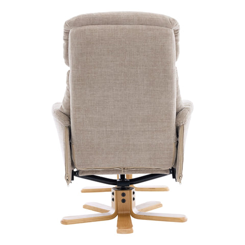 The Eden Swivel Recliner Chair & Matching Footstool  in Sandrift Fabric - image 9
