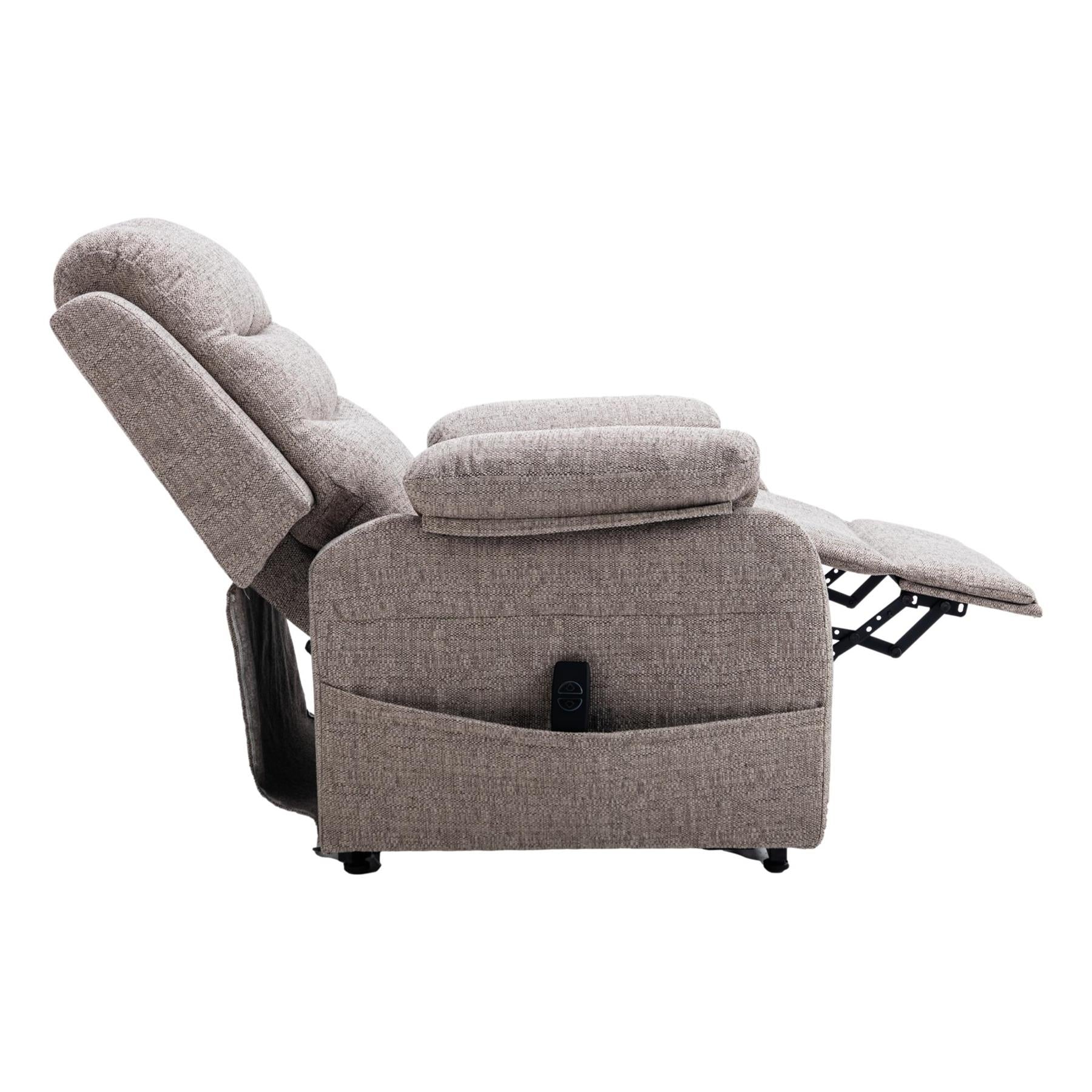 The Bamford - Single Motor Riser Recliner Chair in Lisbon Mocha Fabric