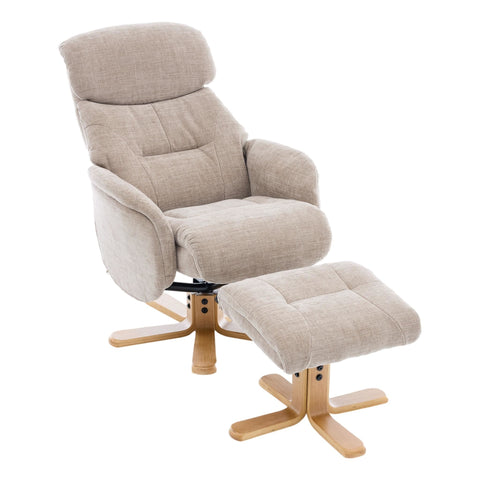 The Eden Swivel Recliner Chair & Matching Footstool  in Sandrift Fabric - image 3