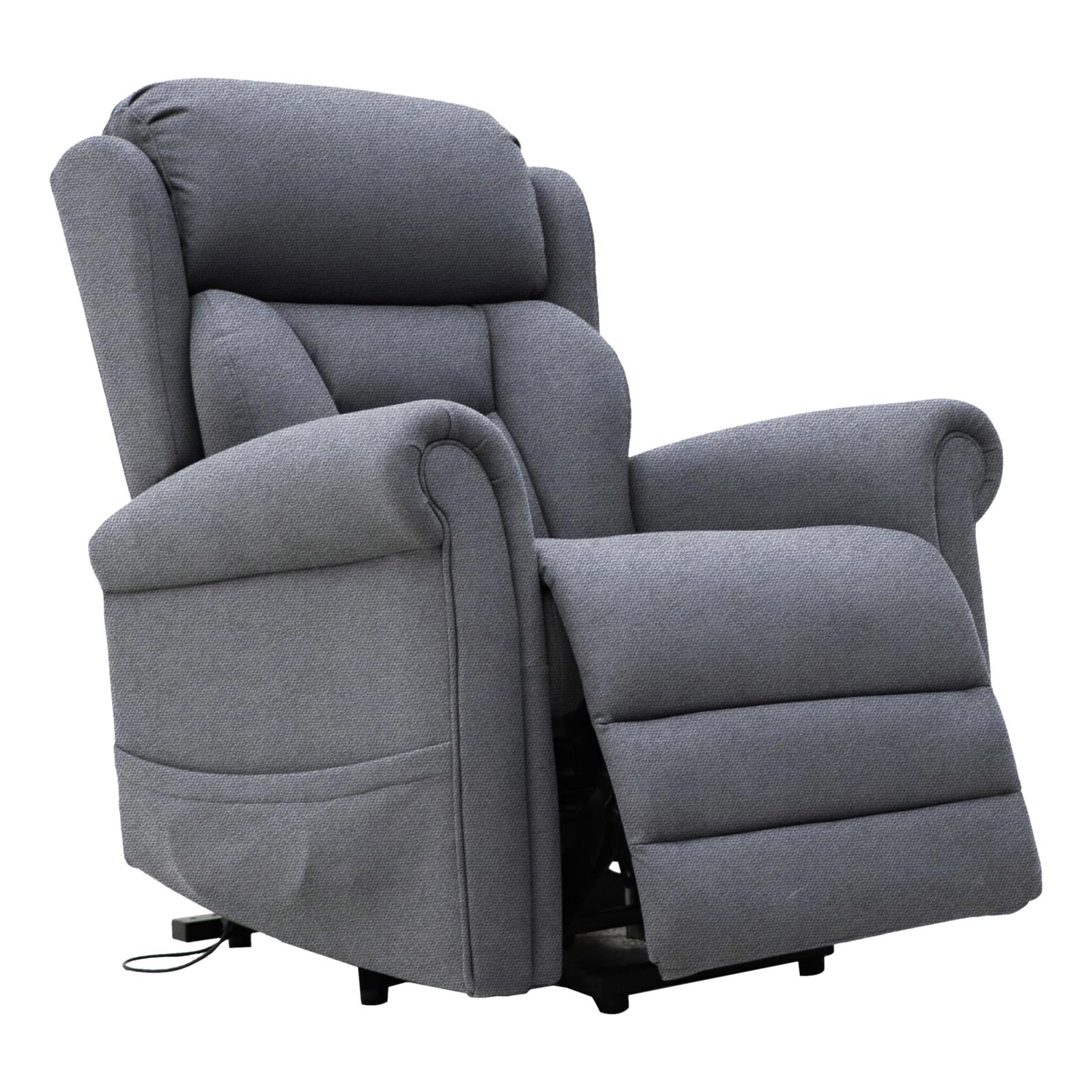 Nevis Standard – Triple Motor Riser Recliner Mobility Chair in Grey Fabric