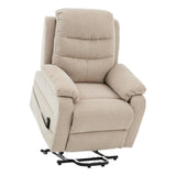Brampton Riser Recliner Mobility Chair in Lisbon Wheat Fabric - thumbnail 3