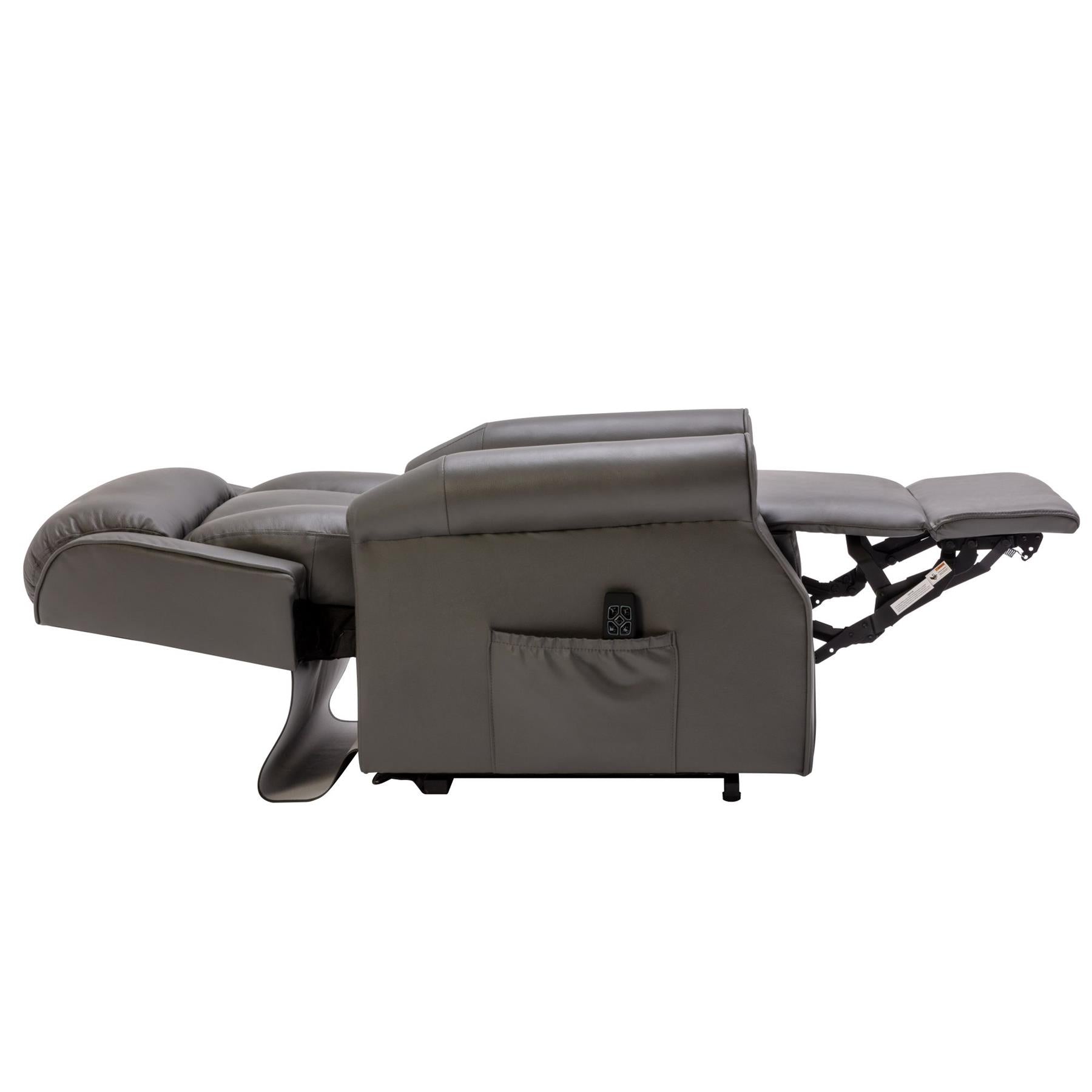 The Darwin - Dual Motor Riser Recliner Mobility Arm Chair in Grey Leather - Clearance - Minor Damage