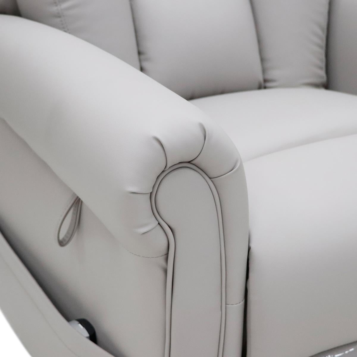 Nevis Healthcare – Triple Motor Riser Recliner Mobility Chair in Pebble 4-Way Stretch Faux Leather