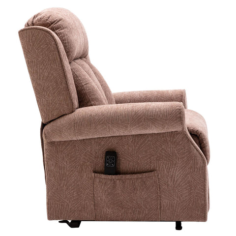 The Darwin - Dual Motor Riser Recliner Mobility Arm Chair in Mink Brushstroke Fabric - image 3