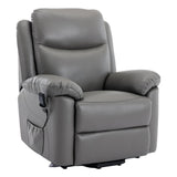 The Devon - Mobility Dual Motor Riser Recliner Arm Chair - Grey Genuine Leather - thumbnail 1