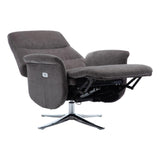 The Ontario Electric Swivel Recliner Chair, Integrated Footstool in Flint Fabric - Refurbished - thumbnail 4
