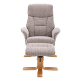 The Giza - Fabric Swivel Recliner Chair & Matching Footstool in Wheat - Refurbished - thumbnail 6